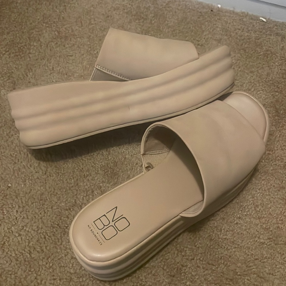 Nude suede sandals